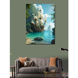Kanvas Tablo Yelkenli Gemi 70x100 cm