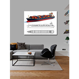 Kanvas Tablo Konteyner Gemisi Planı 70x100 cm