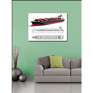 Kanvas Tablo Konteyner Gemisi Planı 50x70 cm