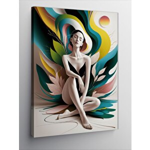 Kanvas Tablo Soyut Desenler Ve Kadın 100x140 cm