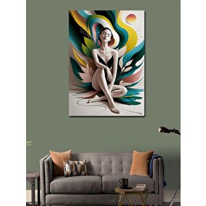 Kanvas Tablo Soyut Desenler Ve Kadın 100x140 cm