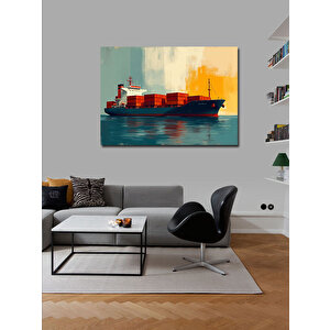 Kanvas Tablo Renkli Kargo Gemisi 70x100 cm