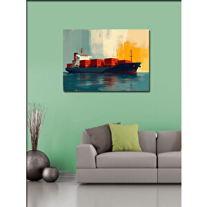 Kanvas Tablo Renkli Kargo Gemisi 70x100 cm