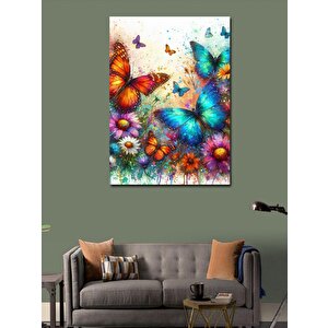 Kanvas Tablo Renkli Kelebekler 100x140 cm