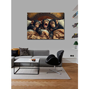 Kanvas Tablo Korku Dolu Maymun Figürleri 100x140 cm