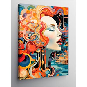 Kanvas Tablo Soyut Desenler Ve Kadın 100x140 cm