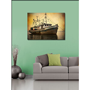 Kanvas Tablo Balıkçı Gemisi Limanda 70x100 cm