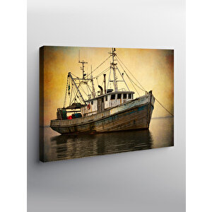 Kanvas Tablo Balıkçı Gemisi Limanda 50x70 cm