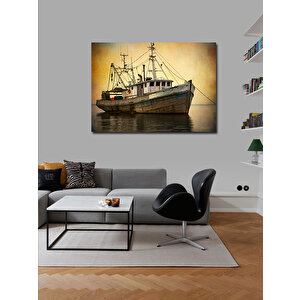 Kanvas Tablo Balıkçı Gemisi Limanda 50x70 cm