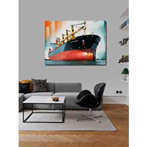 Kanvas Tablo Modern Kargo Gemisi 100x140 cm
