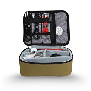 Npo Comfy  Kablo, Makyaj, Lens, Mini Drone Ve Aksesuar Için Ayarlanabilir Çok Amaçlı Çanta-yeşil