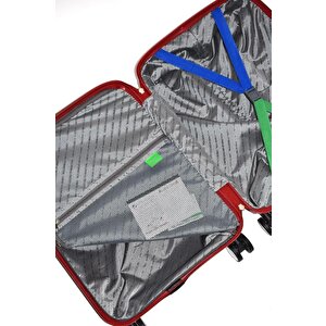 Benetton Büyük Boy %100 Polipropilen Valiz Kırmızı Bnt1000