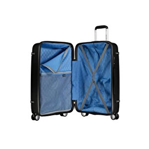 Pierre Cardin Orta Boy %100 Polipropilen Kırılmaz Valiz Siyah 04pc7070