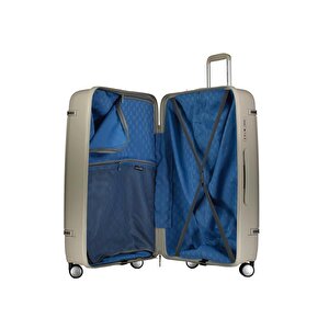 Pierre Cardin Orta Boy %100 Polipropilen Kırılmaz Valiz Gri   04pc7070