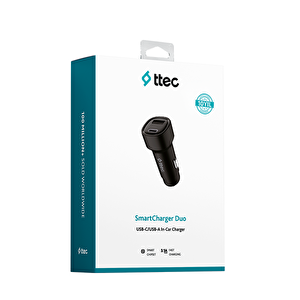 Smartcharger Duo 3.1a Araç Şarj Cihazı Usb-c+usb-a.