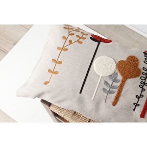 Bahar Desenli Punch Kırlent Kılıfı 45x25