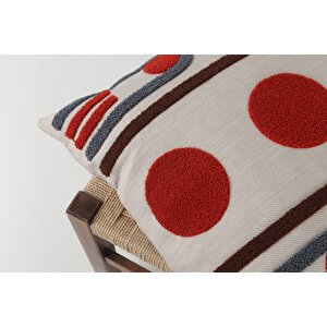 Geometrik Desenli Punch Kırlent Kılıfı 43x43