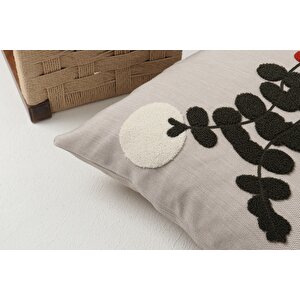 Vazo Desenli Punch Kırlent Kılıfı 43x43