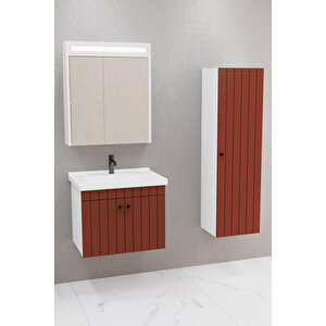 Avien 65 Cm Banyo Dolabı Npl Aynalı - Boy Dolap Dahil Kiremit
