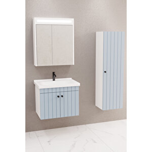 Avien 65 Cm Banyo Dolabı Npl Aynalı - Boy Dolap Dahil Mavi