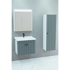 Avien 65 Cm Banyo Dolabı Npl Aynalı - Boy Dolap Dahil Antrasit