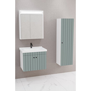 Avien 65 Cm Banyo Dolabı Npl Aynalı - Boy Dolap Dahil Yeşil