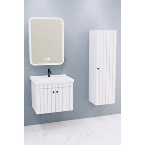 Avien 65 Cm Banyo Dolabı Cmr Aynalı - Boy Dolap Dahil Beyaz
