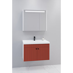 Avien 80 Cm Banyo Dolabı Npl Aynalı - Boy Dolap Hariç Kiremit