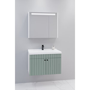 Avien 80 Cm Banyo Dolabı Npl Aynalı - Boy Dolap Hariç Yeşil