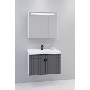 Avien 80 Cm Banyo Dolabı Npl Aynalı - Boy Dolap Hariç Antrasit