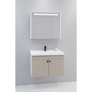 Avien 80 Cm Banyo Dolabı Npl Aynalı - Boy Dolap Hariç Krem