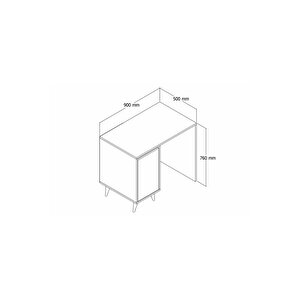 Sanem Kapakli Çalişma Masasi-Atlanti̇k Çam-Beyaz