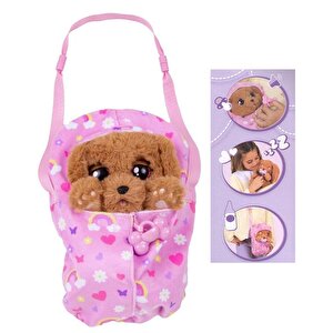 Baby Paws Sesli Yavru Köpek Pelüş 20 Cm Cocker Pembe Çanta