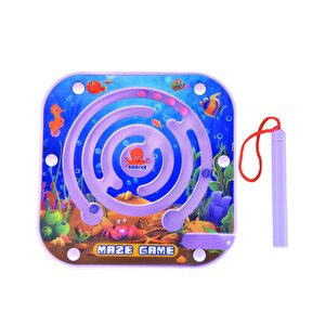 Maze Game Labirent Oyunu Mıknatıs Kalemli Mor Yb3249