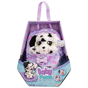 Baby Paws Sesli Yavru Köpek Pelüş 20 Cm Dalmaçyalı Mor Çanta