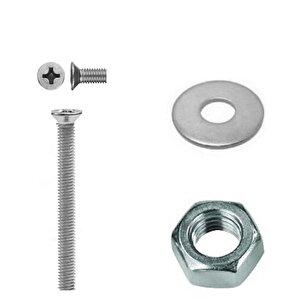 M5x40 Mm Vida Somun Pul Matkap Uçlu Yıldız Başlı Vida Takım Set 50 Adet