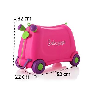 Baby Yuga Tekerlekli Çocuk Valizi Pembe