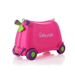 Baby Yuga Tekerlekli Çocuk Valizi Pembe