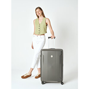 Pierre Cardin Büyük Boy %100 Polipropilen Valiz Antrasit 04pc7060