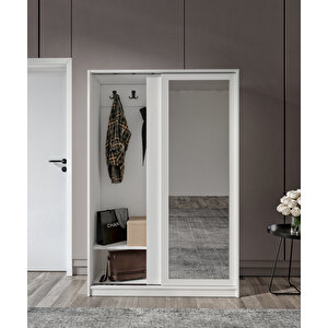%100 Mdf Aynalı Sürgülü Dolap Portmant
