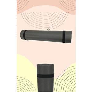 Pilates Yoga Matı 180x60 5mm Çizgi Desen Antrasit