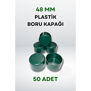 Plastik Boru Kapağı 48 MM (50 Adet) - Yeşil Yeşil