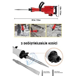 1800w Darbeli 16 Kg Kırıcı Delici Hilti Kırmızı