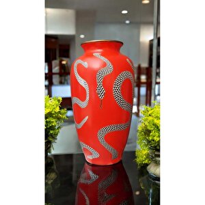 Özel El İşciliği El Boyaması Figürlü Seramik Lüks Elegans Desenli Vazo