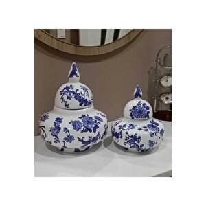 Özel El İşciliği Seramik Lüks Elegans Desenli Vazo Şah Küp Set