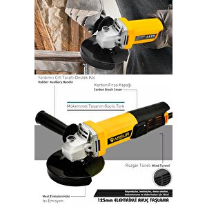 550w Avuç Taşlama Makinesi 125mm Bakır Sargılı Spiral