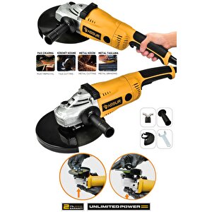 2200w Metal Şanzıman 230mm Büyük Sipiral Taşlama