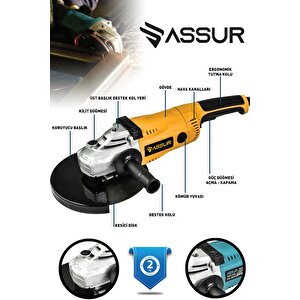 2200w Metal Şanzıman 230mm Büyük Sipiral Taşlama