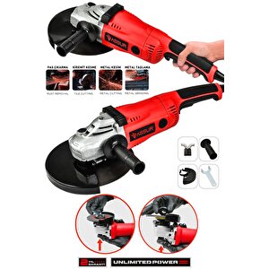 2200w Metal Şanzıman 230mm Büyük Sipiral Taşlama