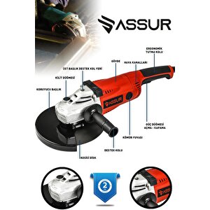2200w Metal Şanzıman 230mm Büyük Sipiral Taşlama